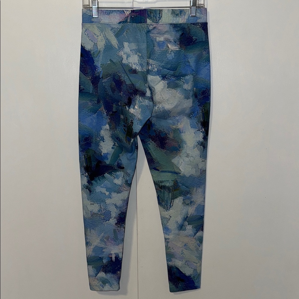 Soft Surroundings Leggings Blue Impressionist Print Women’s Small S - Picture 4 of 8